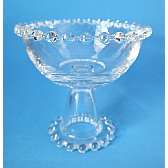 Vintage Candlewick Glass Compote Footed Pedestal Candy Dish Imperial Glass Cente - Picture 3 of 3